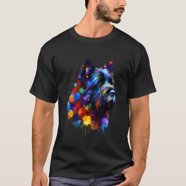 Camiseta Arte de Salpicaduras Bouvier de Flandes (Anverso)