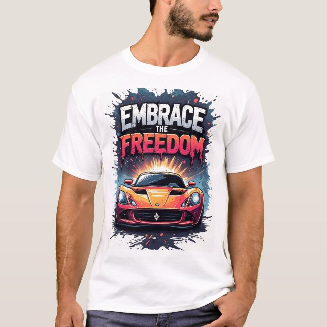 Camiseta Arte de Salpicaduras de Abrazar la Libertad de Ora (Anverso)