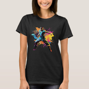 Camiseta Arte de Salpicaduras de Jugador de Karate Amante d
