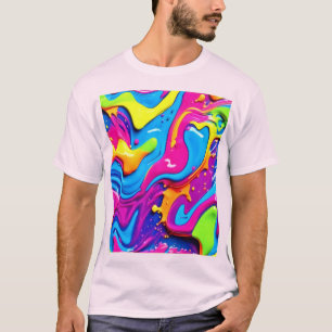 Camiseta Arte de salpicaduras de líquido de brillo de neón