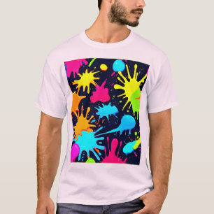 Camiseta Arte de salpicaduras de neón: Expresionismo abstra