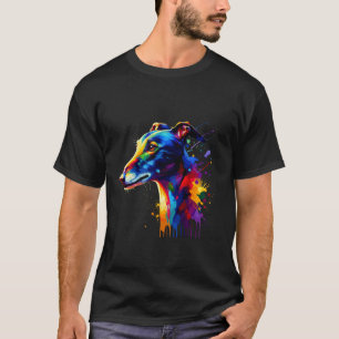 Camiseta Arte de Salpicaduras Galgo Inglés Lebrel Inglés
