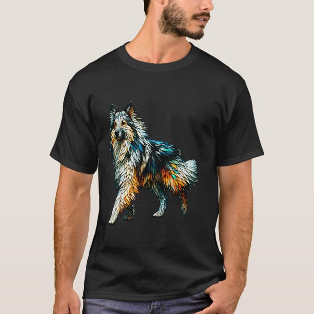 Camiseta Arte de salpicaduras Perro pastor Shiloh (Anverso)