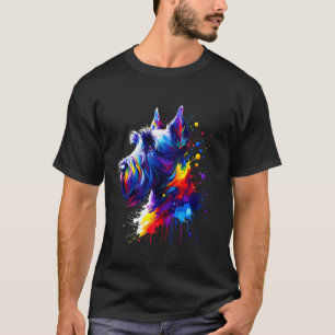 Camiseta Arte de salpicaduras Terrier escocés Scottie Terri