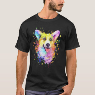 Camiseta Arte de salpicaduras Welsh Corgi Lindo Hombres Muj