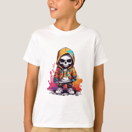 Camiseta arte de salpicar el cráneo