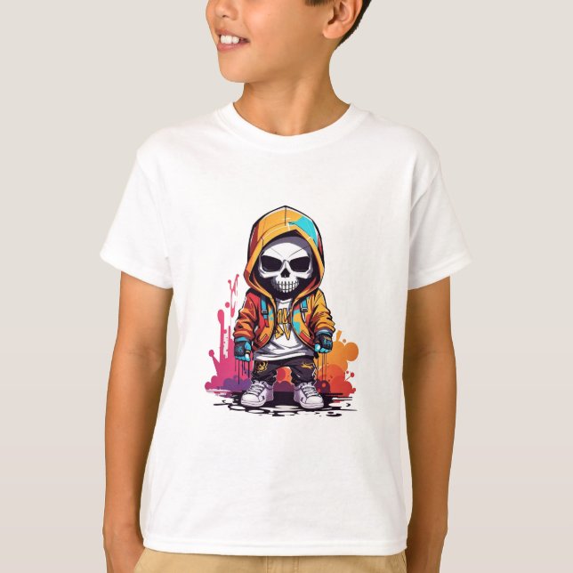 Camiseta arte de salpicar el cráneo (Anverso)