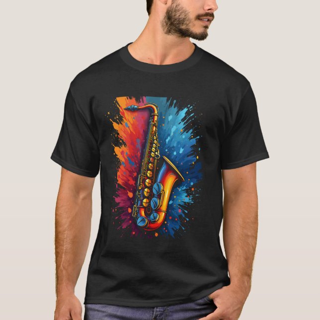 Camiseta Arte de saxofón (Anverso)