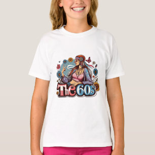 Camiseta Arte de señas de señas de paz hippie chica de los 