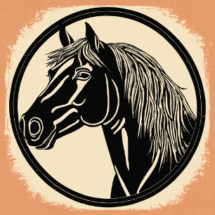 Camiseta Arte de silueta de cabeza de caballo negro elegant