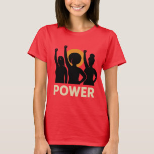 Camiseta Arte de Silueta de Empoderamiento – Poder Femenino