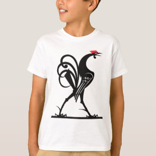 Camiseta Arte de Silueta de Gallo Abstracto