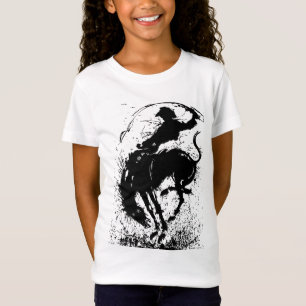 Camiseta Arte de silueta de rodeo vaquero dinámico