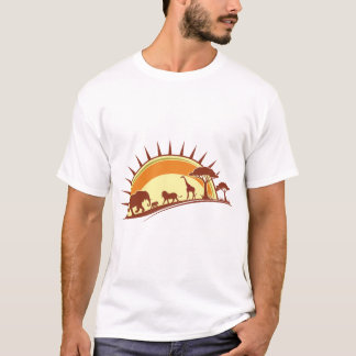 Camiseta Arte de silueta de vida silvestre de la sabana afr