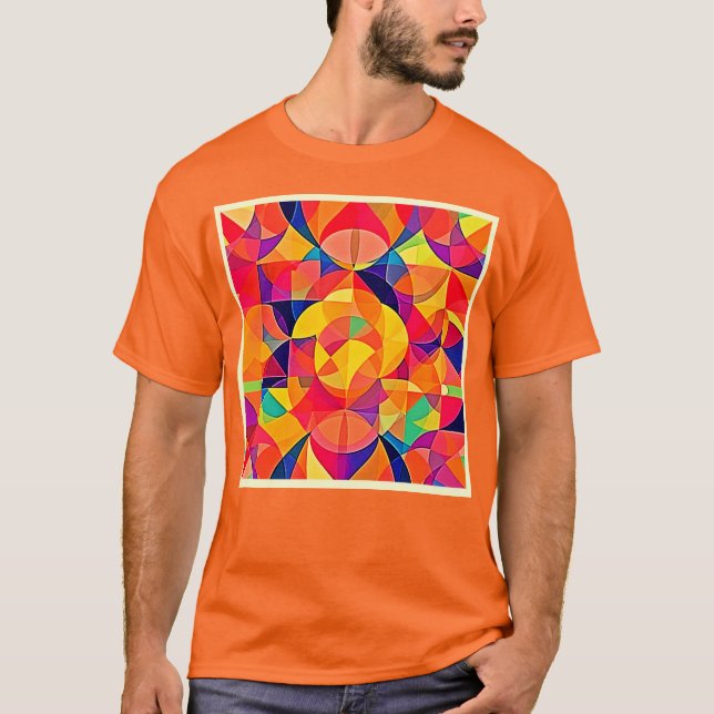 Camiseta Arte de simetría abstracto vibrante (Anverso)