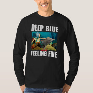 Camiseta Arte de sirena de delfín del océano azul melancóli