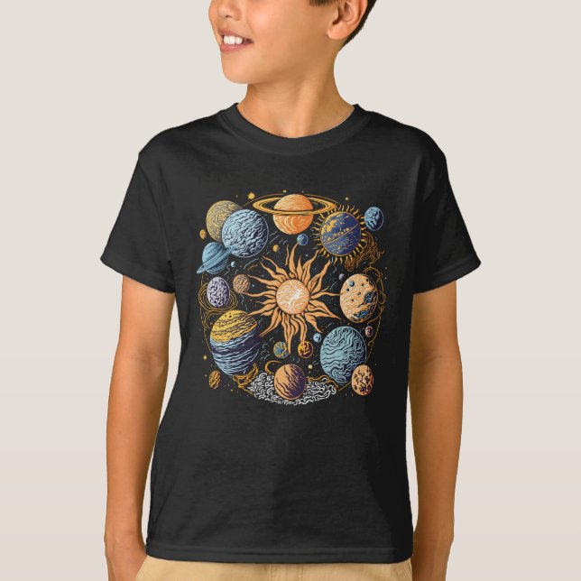 Camiseta Arte de sistema solar (Anverso)