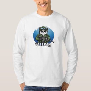 Camiseta Arte de Soldado Panda Veterano - Honor Militar