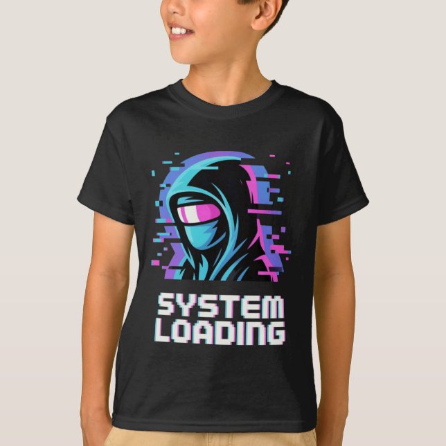 Camiseta Arte de sudadera con capucha de error cibernético: (Anverso)