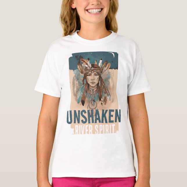 Camiseta Arte de Sueños de Plumas Boho Chic Espíritu Libre (Anverso)