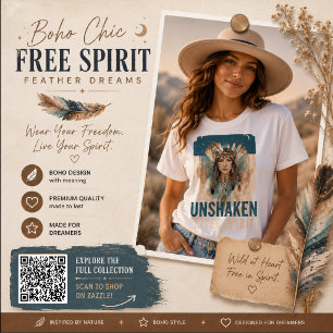 Camiseta Arte de Sueños de Plumas Boho Chic Espíritu Libre