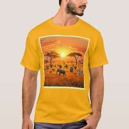 Camiseta Arte de Sunset en la sabana africana