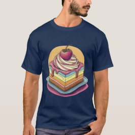 Camiseta Arte de tarta de capa de fresa