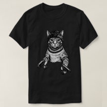 Arte de tatuaje de gato gánster | Kitty de moda ca