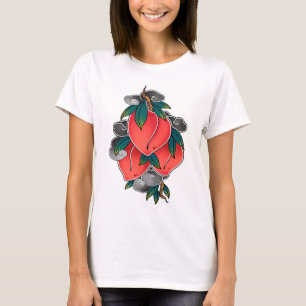 Camiseta Arte de tatuaje de melocotón japonés neotradiciona