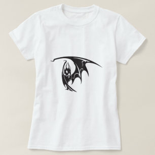 Camiseta Arte de Tatuaje de Murciélagos Vampiros Voladores