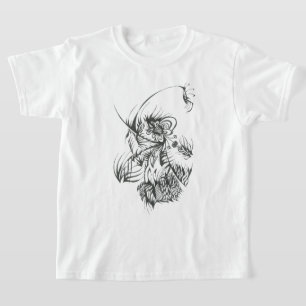 Camiseta Arte de Tatuaje Tribal Abstracto Abeja Negro Blanc