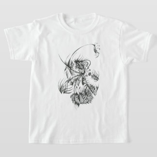 Camiseta Arte de Tatuaje Tribal Abstracto Abeja Negro Blanc