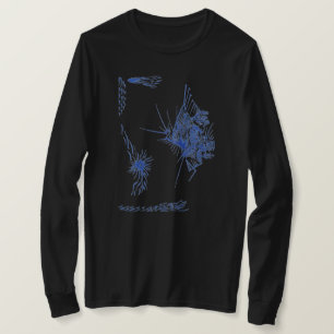 Camiseta Arte de Tatuaje Tribal Abstracto Acuático Colorido