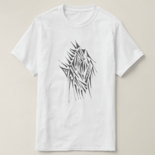 Camiseta Arte de tatuaje tribal abstracto básico en blanco