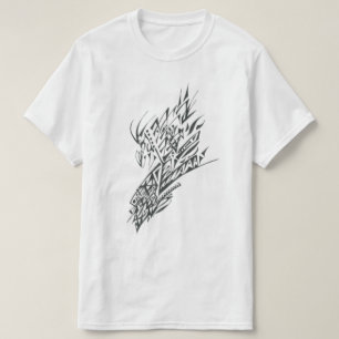 Camiseta Arte de tatuaje tribal abstracto blanco y negro
