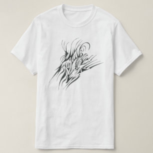 Camiseta Arte de tatuaje tribal abstracto blanco y negro