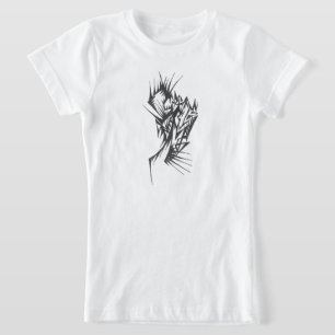 Camiseta Arte de tatuaje tribal abstracto blanco y negro