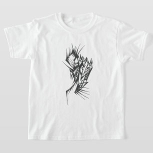 Camiseta Arte de tatuaje tribal abstracto blanco y negro