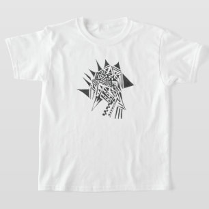 Camiseta Arte de Tatuaje Tribal Abstracto Blanco y Negro co