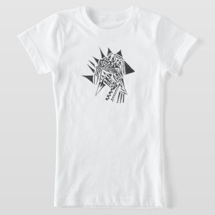 Camiseta Arte de Tatuaje Tribal Abstracto Blanco y Negro co