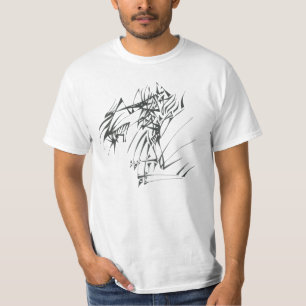 Camiseta Arte de Tatuaje Tribal Abstracto Blanco y Negro Me
