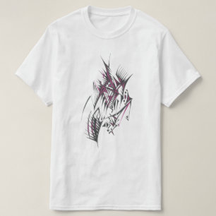 Camiseta Arte de Tatuaje Tribal Abstracto Colorido Eléctric