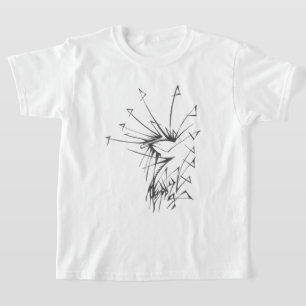 Camiseta Arte de tatuaje tribal abstracto en blanco y negro
