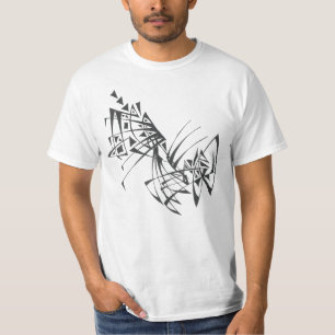 Camiseta Arte de tatuaje tribal abstracto en blanco y negro