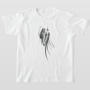 Camiseta Arte de tatuaje tribal abstracto en negro y blanco