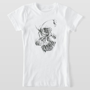 Camiseta Arte de tatuaje tribal abstracto negro abeja blanc