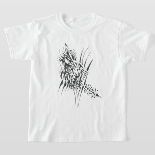Camiseta Arte de tatuaje tribal abstracto negro blanco base