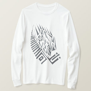 Camiseta Arte de tatuaje tribal abstracto negro blanco reza