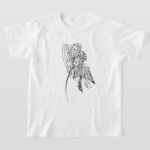 Camiseta Arte de tatuaje tribal abstracto negro y blanco