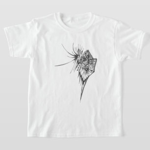 Camiseta Arte de tatuaje tribal abstracto negro y blanco